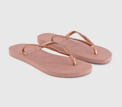 Slim Logo Metallic Flip Flops