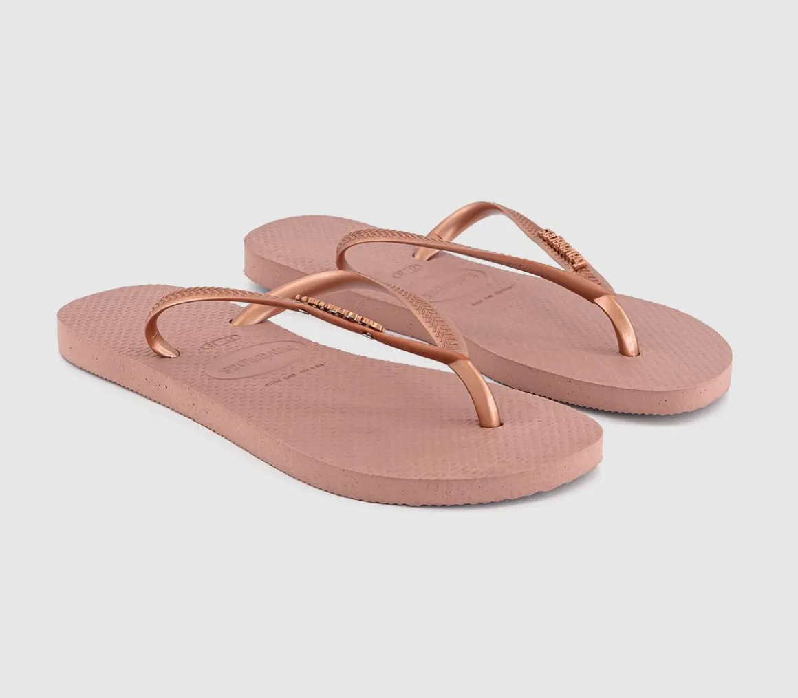 Slim Logo Metallic Flip Flops