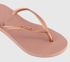 Slim Logo Metallic Flip Flops