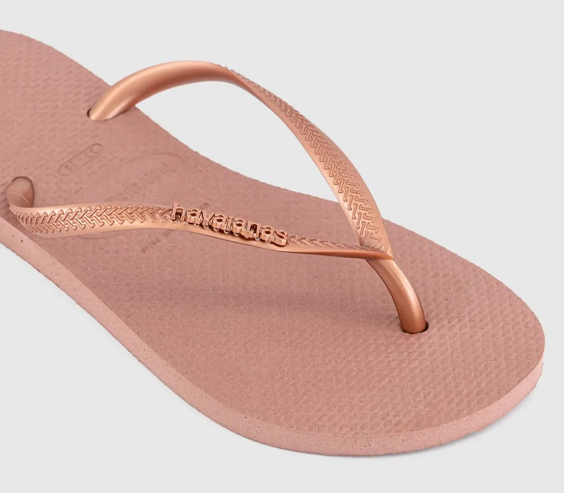 Slim Logo Metallic Flip Flops