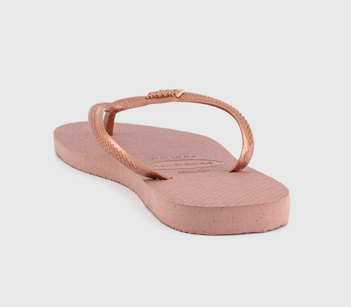 Slim Logo Metallic Flip Flops