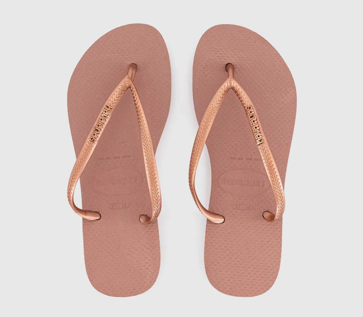 Slim Logo Metallic Flip Flops