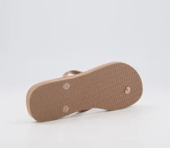 Slim Metal Crystal Logo Flip Flops