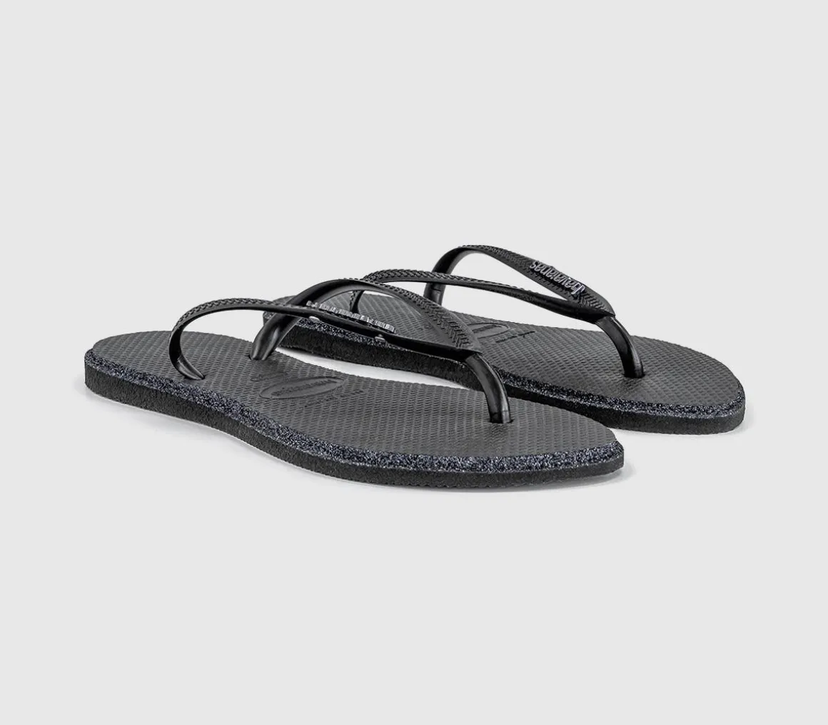Slim Point Glitter Flip Flops