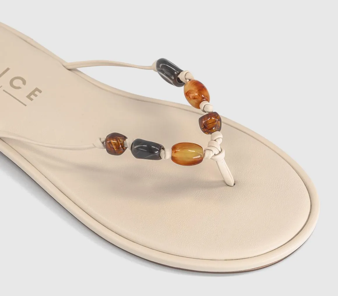 Soleil Beaded Toe Post Sandals