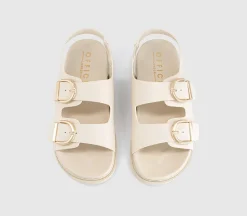 Sophie Double Buckle Strap Slingback Footbed Sandals