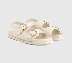 Sophie Double Buckle Strap Slingback Footbed Sandals