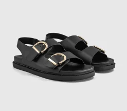 Sophie Double Buckle Strap Slingback Footbed Sandals