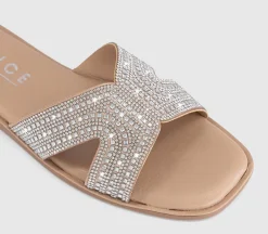 Sparkle Embellished Slide Sandals