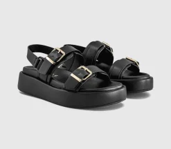 Springs Double Buckle Platform Sandals
