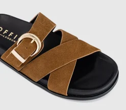 Stella Cross Strap Buckle Detail Footbed Sliders