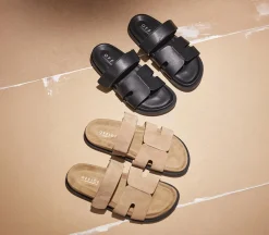Stepney Cut Out Two Strap Footbed Sandals M