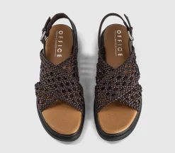 Suki Woven Cross Over Platform Sandals