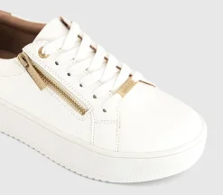 Trinity Zip Detail Lace Up Platform Trainers