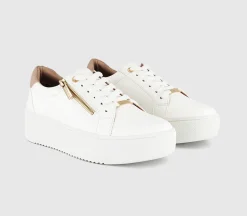 Trinity Zip Detail Lace Up Platform Trainers